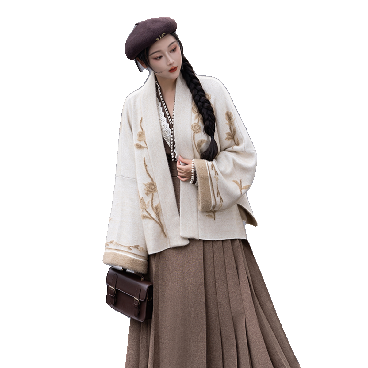 拟梦蔷薇可可仿貂绒飞机袖毛衣外套改良拉链马面裙秋冬日常汉服女,淘宝优惠券,粉丝福利购,淘宝优惠卷