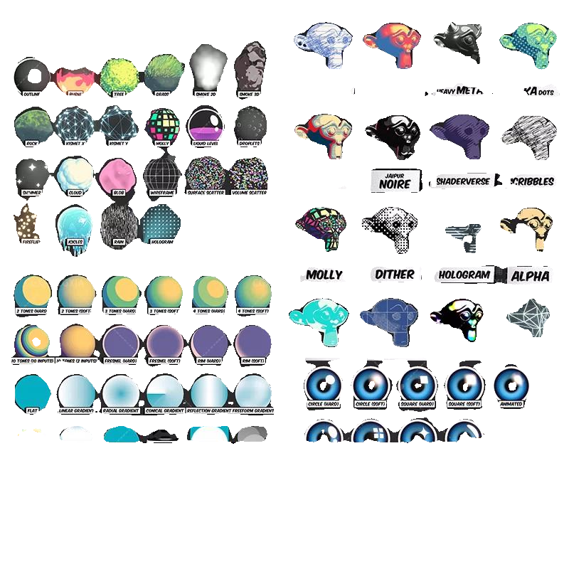 blender卡通动漫三渲二材质库Komikaze v2二次元卡通材质合集 - 图0