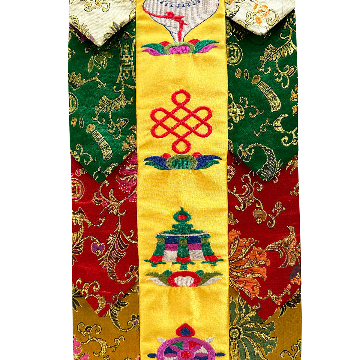福慧佛具禅修用品佛堂佛龛布艺绣品长幡幢幡挂幡1.2米八吉祥彩幡_虎窝淘