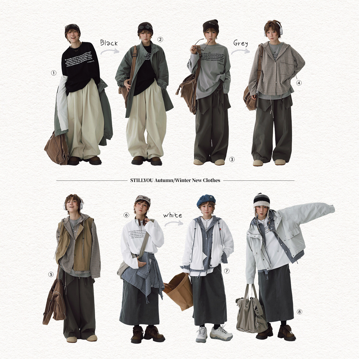 STILLYOU自制复古日系简约刺绣松紧腰肥肥阔腿休闲裤女宽松哈伦裤,淘宝优惠券,粉丝福利购,淘宝优惠卷