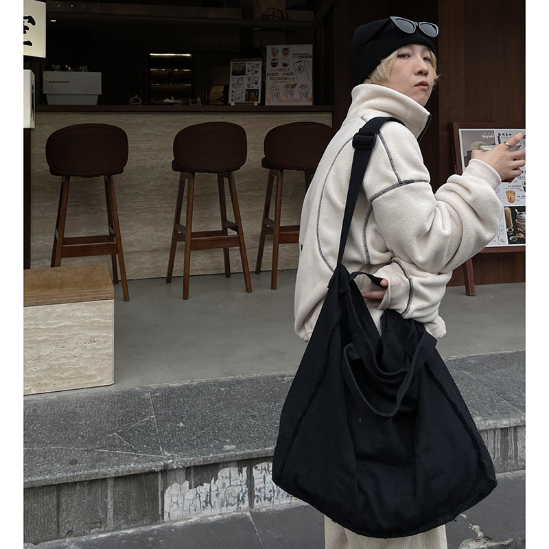 废风破碎感水洗个性毛边大容量工装百搭帆布托特包单肩手提斜挎包,淘宝优惠券,粉丝福利购,淘宝优惠卷