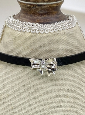 皮女甜美辣妹项圈蝴蝶结小众