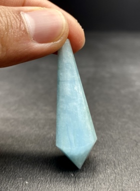 天然水晶吊坠 海蓝宝灵摆吊坠套链 水晶挂件 毛衣链项链 一物一图