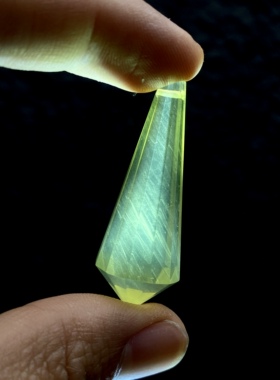 天然水晶 黄水晶蓝针灵摆吊坠套链 水晶挂件 毛衣链项链 一物一图