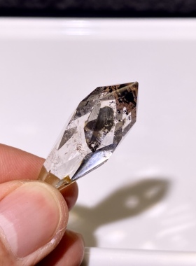 天然水晶 云母片天使之泪灵摆吊坠 水滴原石刻面挂件 毛衣链 项链