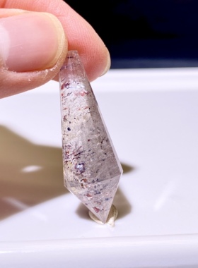 天然水晶 金草莓超七毒液彼岸花灵摆吊坠 水晶挂件 项链 一物一图