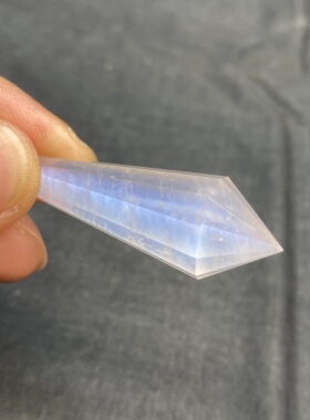 天然水晶 斯里兰卡玻璃体月光石灵摆吊坠套链 水晶挂件毛衣链项链