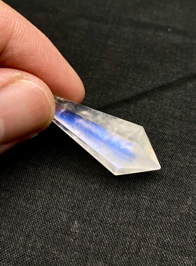 天然水晶 斯里兰卡玻璃体月光石灵摆吊坠套链 水晶挂件毛衣链项链