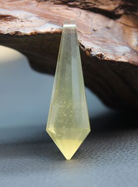 天然黄水晶天使之泪灵摆吊坠挂件