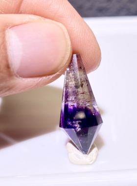天然水晶 紫超七彼岸花灵摆吊坠 水晶挂件 毛衣链项链 一物一图