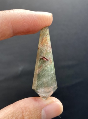 天然水晶灵摆吊坠 绿幽灵灵摆吊坠 水晶挂件 毛衣链项链 一物一图