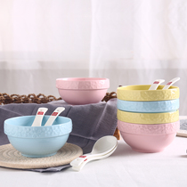 Cisxiang Health Porcelain Fun 12 Head color box cutlery set Dega 4 5 inch rice bowls Ceramic Relief Courtesy Bowl 8