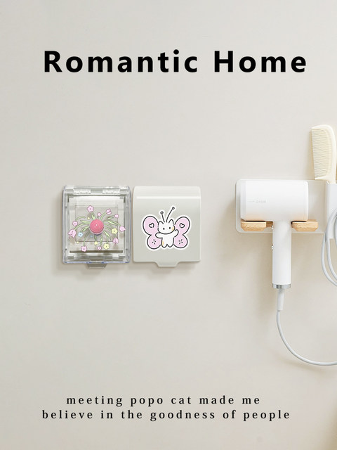 Bathroom socket splash-proof box bathroom type 86 switch waterproof box anti-touch transparent protective cover switch decorative sticker