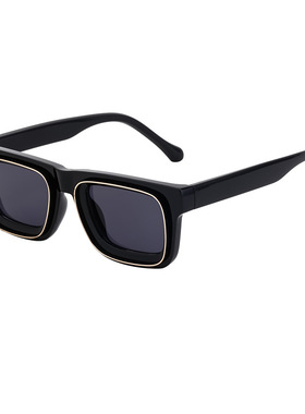 欧美复古方框太阳镜男潮户外