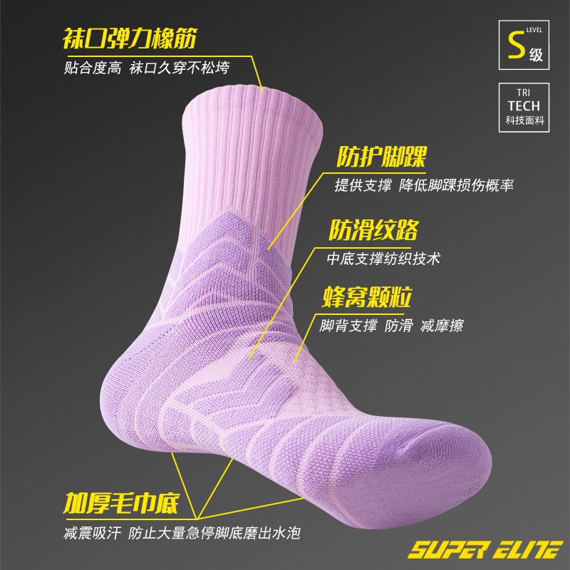 男女速卖通亚马逊跨境电商sport socks 专业篮球袜子厂家直销 - 图2