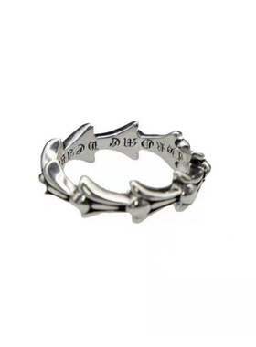 复古经典款朋克十字架开口戒指s925纯银CH潮牌克罗伈男女款批发