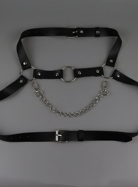 胸链性感男士背带脖带身体朋克风肩带胸带衬衣腰带配饰搭配制服