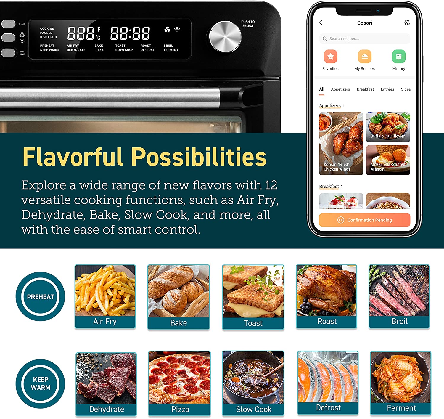 美国代购COSORI CS100-AO Air Fryer Toaster Oven 智能烤箱110v - 图1