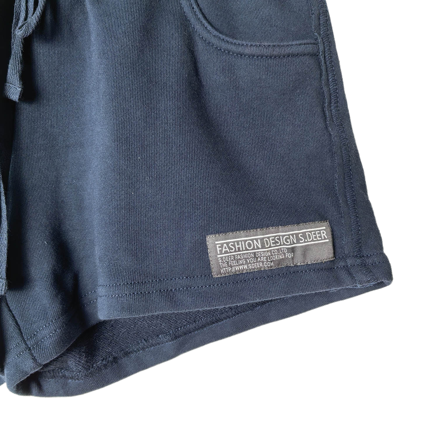 SD正品折扣女士松紧腰系带休闲卫裤短裤深蓝色抽绳口袋运动裤0940,淘宝优惠券,粉丝福利购,淘宝优惠卷