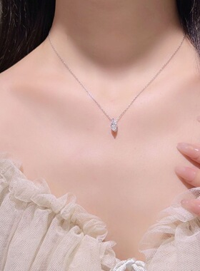S925纯银马眼莫桑钻项链设计款