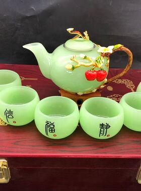 创意手工琉璃珐琅彩茶具礼盒