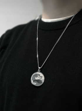 龙头吊坠项链钛钢男生真人快打