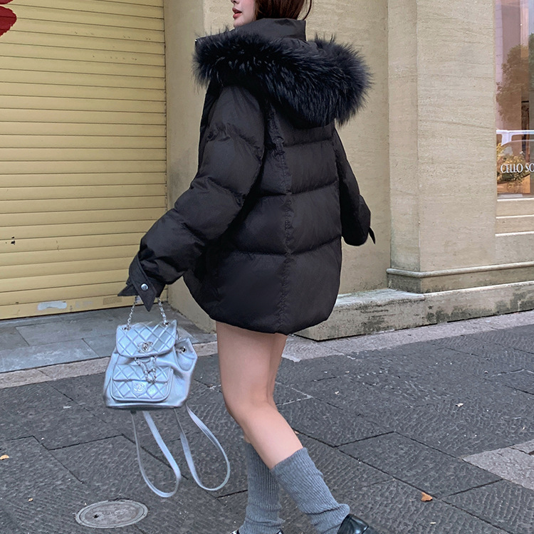 130-260斤胖人可穿特大码女装胖mm2025冬季加厚连帽羽绒服外套240 - 图1