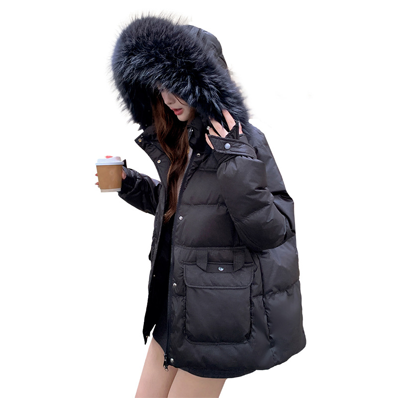 130-260斤胖人可穿特大码女装胖mm2025冬季加厚连帽羽绒服外套240 - 图3