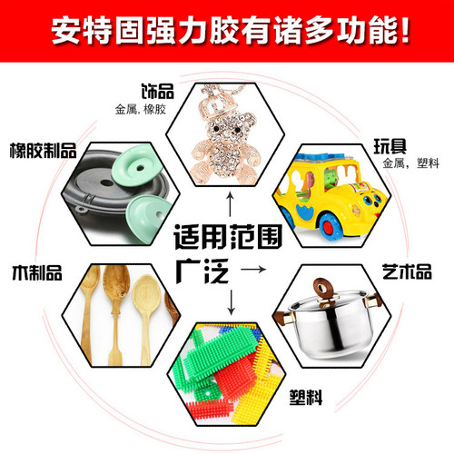 安特固强力胶水3g模型胶502台球杆黑胶美甲胶瓷器玉器修补粘鞋胶 - 图1