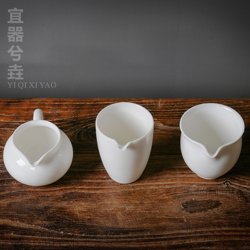 德化白瓷 羊脂玉 分茶器 公道杯 功夫茶具 大号茶海公杯 手工陶瓷