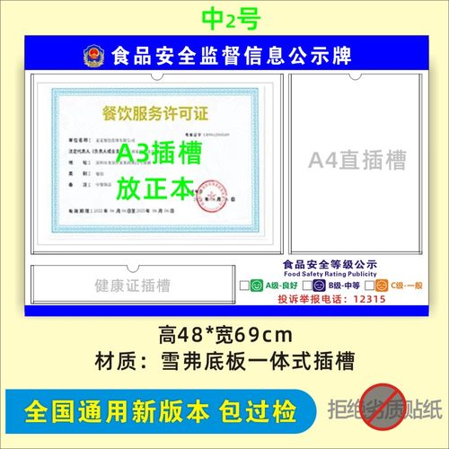 2024餐饮食品监督信息公示栏执照美容美发卫生公示牌厨房卫生展示 - 图1