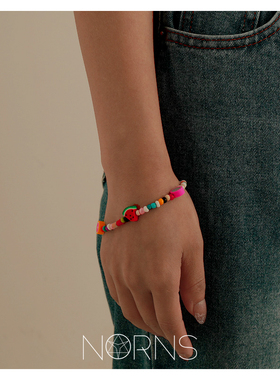 Norns波西米亚彩色甜美夏天水果米珠项链西瓜葡萄柚子苹果手链