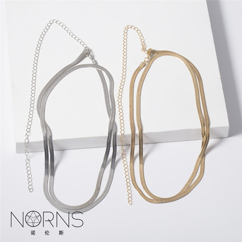 Norns合金极简简约金银蛇骨链条身体链HM配饰腰链显瘦腰带腰绳 - 图2