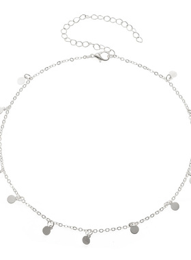 欧美亮片流苏吊饰合金锁骨链