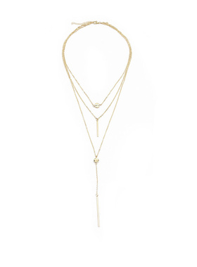 金属线条几何吊饰锁骨链