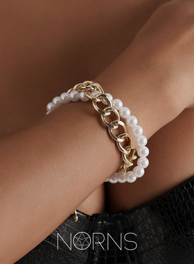 Norns合金+仿珍珠麻花项链