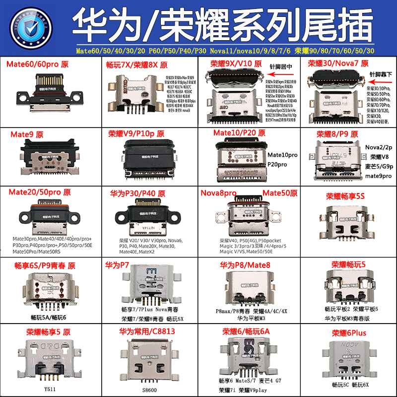 手机V8充电接口适用VIVO y85 华为荣耀7x OPPO原装尾插充电口配件 - 图2