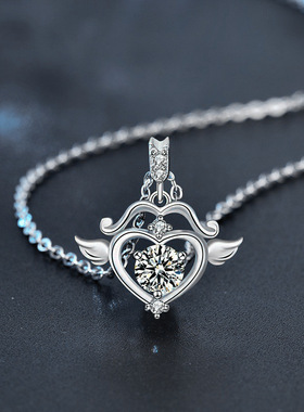 莫桑钻丘比特箭项链女925银锁