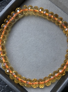 巴西黄盘珠刻面手链尺寸6.9mm重12.7克