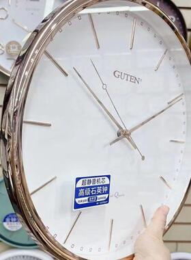 金钟宝36厘米直径客厅石英钟表酒店时尚14英寸静音机芯金色挂钟