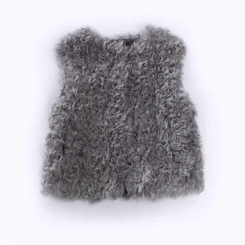 皮草小马甲新款卡其色短款 羊羔小圈圈羊卷毛毛小外套 羊毛有口袋,淘宝优惠券,粉丝福利购,淘宝优惠卷