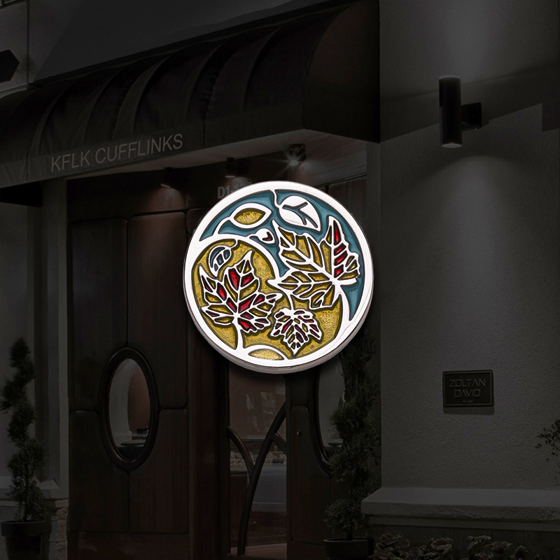 新品设计胸针幸运叶子徽章领扣领角扣子男士西装西服金属胸章胸扣 - 图0