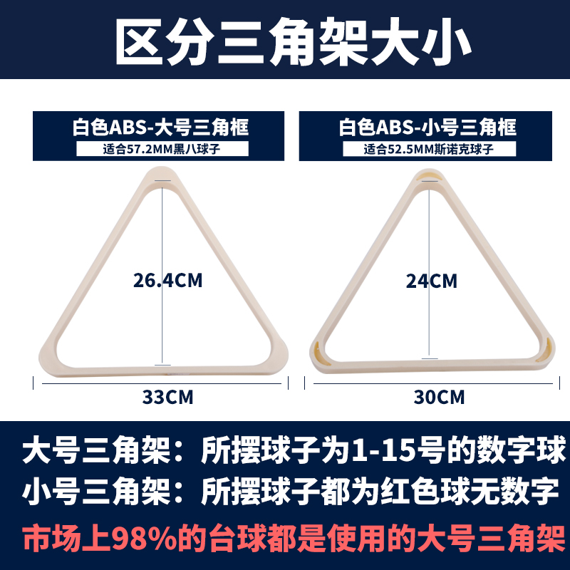 台球三角架脚英式美式九球桌三角框球房摆球架台球用品摆球纸 贴 - 图2