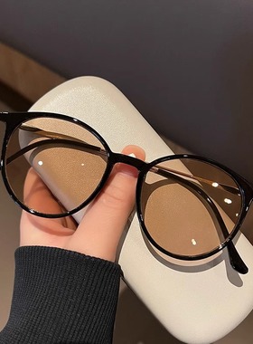 小红书网红同款复古黑框茶片墨镜女韩版百搭遮阳防紫外线太阳镜男