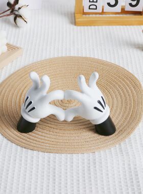 米奇比心桌面摆件创意戒指收纳装饰环保树脂卡通可爱儿童房间装饰