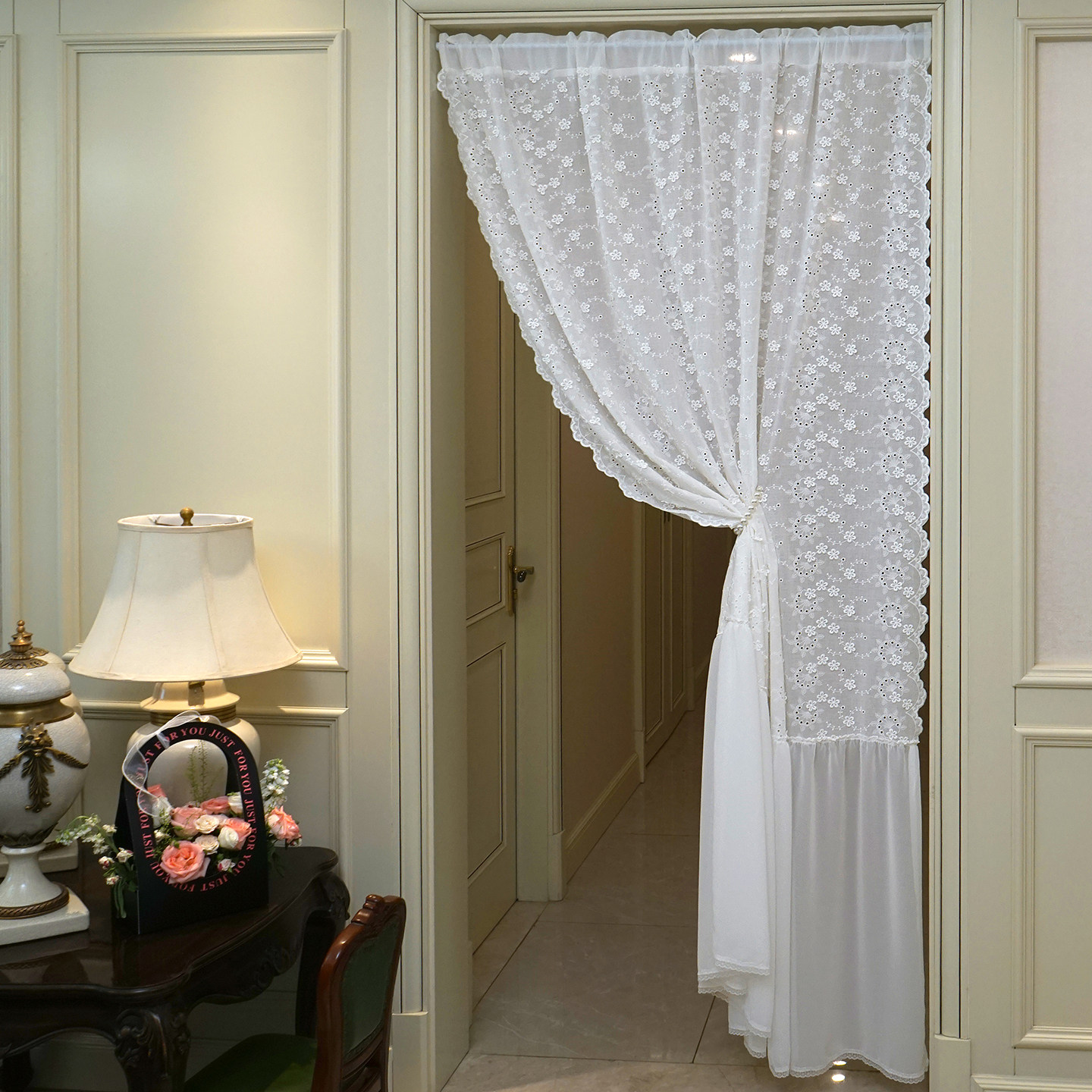 法式立体纯棉刺绣窗帘 门帘美式隔断帘 半帘飘窗帘 屏风遮挡帘,淘宝优惠券,粉丝福利购,淘宝优惠卷