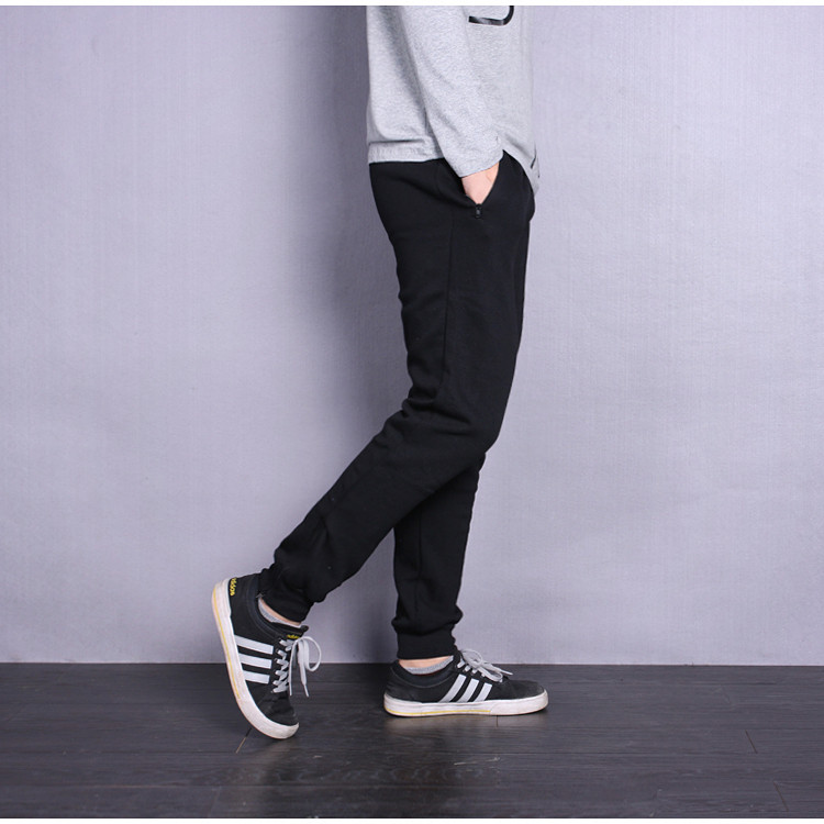 春秋男女中性长裤瘦腿棉质绒卫裤休闲收口小脚裤子束脚运动裤042
