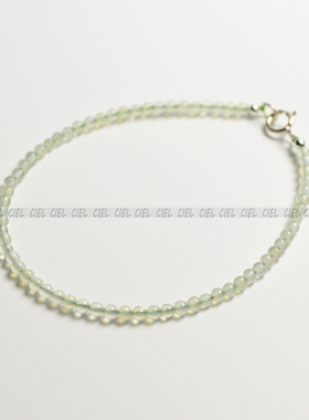 ciel原创手工天然浅绿女极细手链