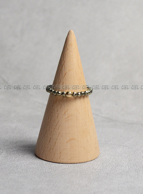 原创手工天然黄铜矿石戒指Ciel