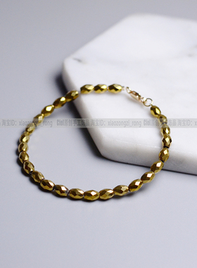 Ciel原创手工黑胆石金色手链